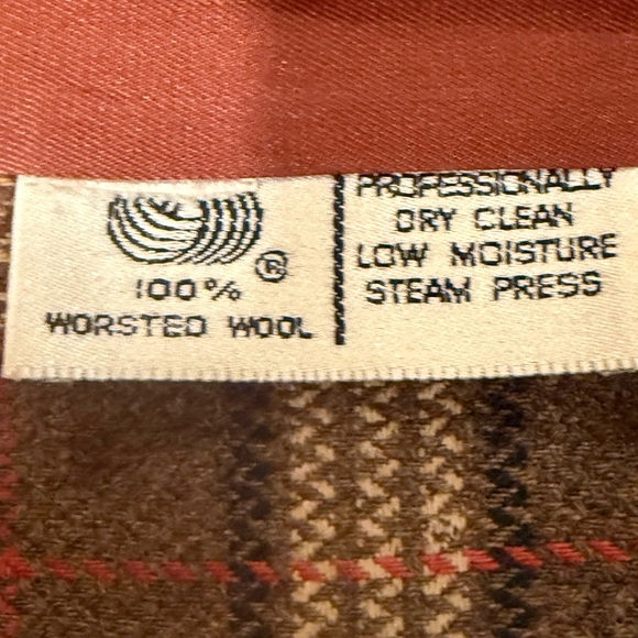 Vintage 80s Evan Picone Brown Plaid Double-Breasted Blazer M flaws 2 for $30 - Picture 4 of 16